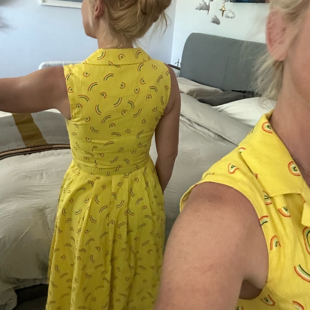 Modcloth Yellow Patterned Dress - image 4